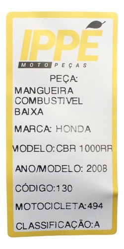 Mangueira Combustível Baixa  Honda Cbr 1000 Rr (494)