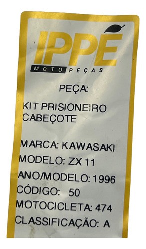 Kit Prisioneiro Cabeçote Kawasaki Zx11 (474) 1996