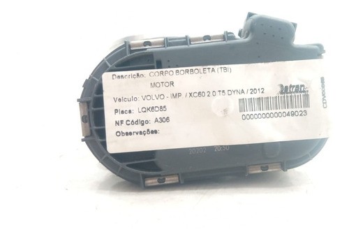 Tbi Corpo Borboleta Volvo Xc60 2.0 T5 2012 2013 2014