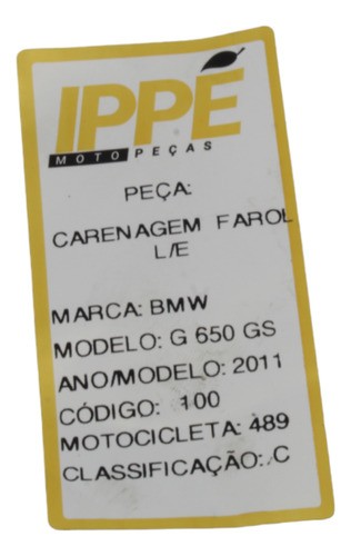 Carenagem Farol L/e Bmw G 650 Gs (489) 2011