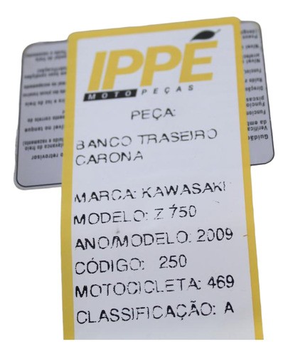 Banco Traseiro Carona Kawasaki Z750 (469) 2009