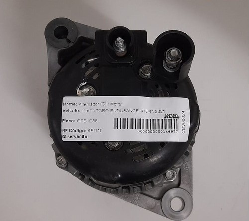 Alternador Fiat Toro Endurance 2021 - 52021968