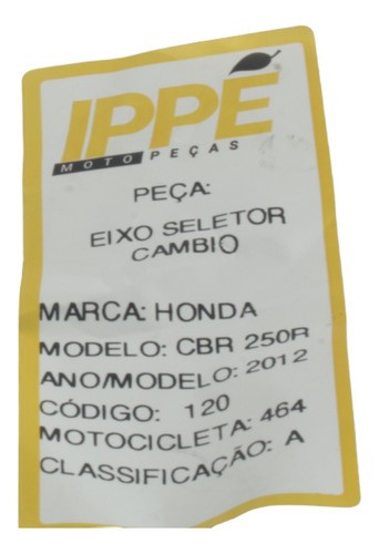 Eixo Seletor Cambio Honda Cbr 250r (464) 2012