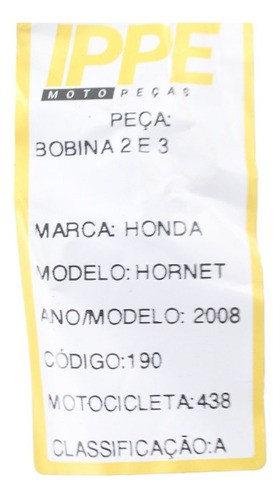 Bobina 2 E 3  Honda Hornet (438)