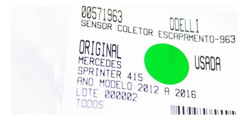 Sensor Coletor Escapamento Mercedes Sprinter 415 2012-2016 (