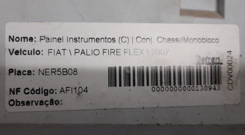 Painel De Instrumentos Fiat Palio Fire 2007 - Bh3001751000