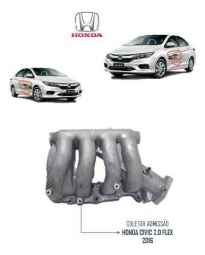 Coletor Admissão Motor Honda Civic 2.0 2013 2014 2015 2016