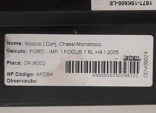 Módulo Conforto Ford Focus 1.6 2005 - 1s7t15k600le