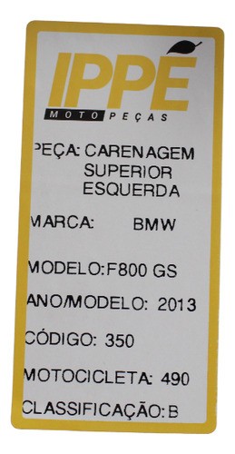 Carenagem Superior Esquerda Bmw F800 Gs (490)