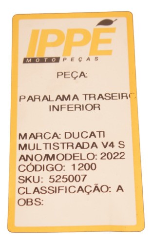 Paralamas Traseiro Inferior Ducati Multistrada V4s V4