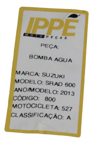 Bomba Água  Suzuki Srad 600 2013 (527)