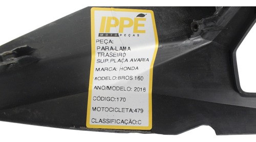 Para-lama Traseiro Superior Placa Honda Bros 160 (479)