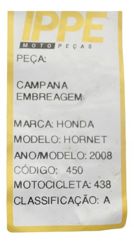 Campana Embreagem Honda Hornet (438) 2008