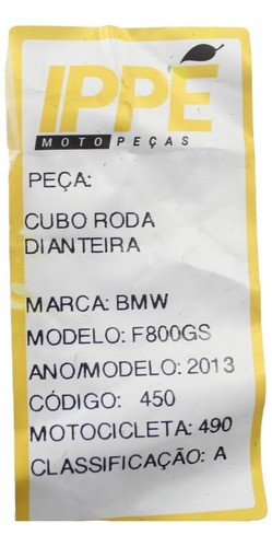 Cubo Roda Dianteira Bmw F800 Gs (490)