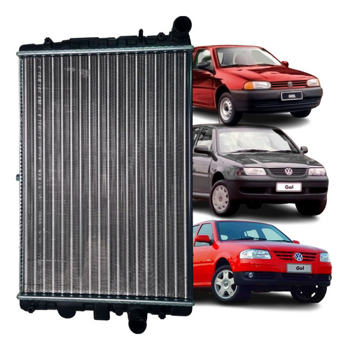 Radiador Vw Gol G2 G3 G4 1.0 97 98 99 00 01 Ate 2008 Sem Ar