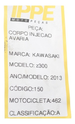 Corpo Injeção Avaria Kawasaki Z300 (462)