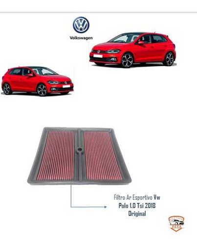 Filtro Ar Esportivo Golf Polo Virtus 1.0 3cc Tsi 2018 2019