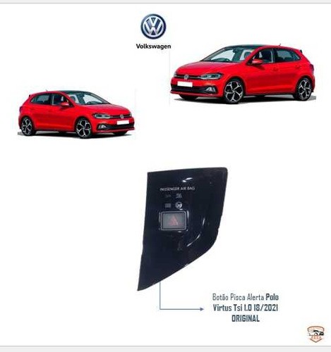 Botão Pisca Alerta Volkswagen Polo Tsi Virtus 2018 2019 2021