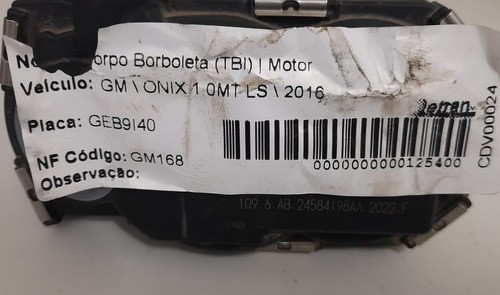 Corpo De Borboleta Tbi Gm Onix 2016 - 24584198aa