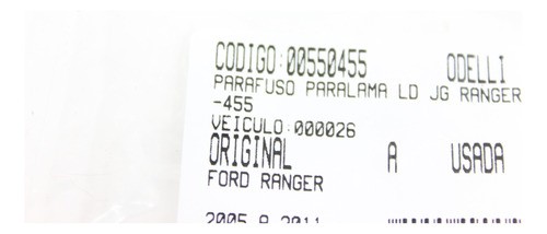 Parafuso Paralama Lado Direito Jg Ranger 05/11 Usado (455)