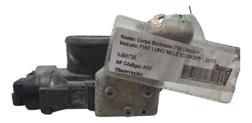 Corpo Borboleta Tbi Fiat Uno Mille Economy/ 2013 (al) Cxa388