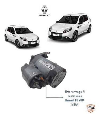 Motor Partida Arranque Sandero Logan 1.0 16v 2012 2013 2014