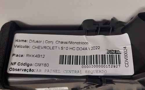 Difusor De Ar Central Esq Gm S10 High Country 2022 52073168