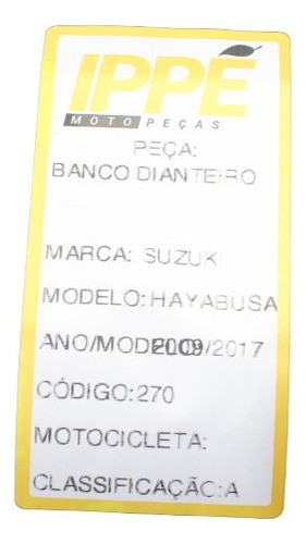 Banco Dianteiro Suzuki Hayabusa