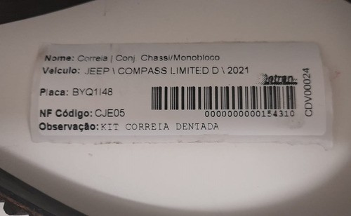 Kit Correia Dentada Jeep Compass 2021 - Original - 9mil Km