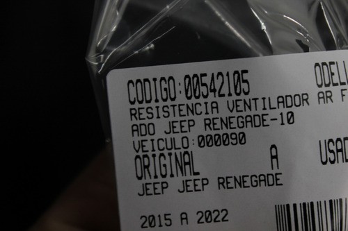 Resistência Ventilador Ar Forçado Jeep Renegade 15/22 Us (