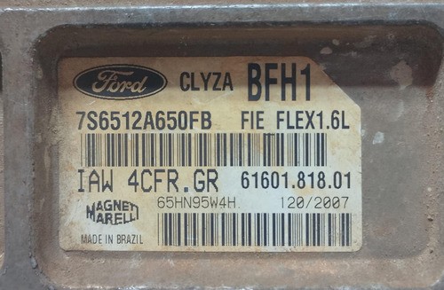 Módulo Injeção Uce Ford Fiesta 7s6512a650fb Bfh1 2004 A 2012