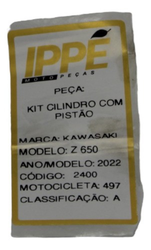 Kit Cilindro Com Pistão Kawasaki Z650 (497) 2022