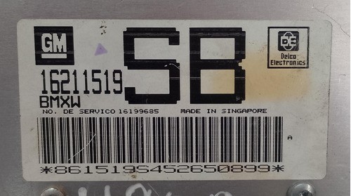 Módulo De Injeção Corsa 1.0 8v Gasolina 1 Bico 16211519 Sb