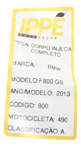 Corpo Injeção Completo Bmw F800 Gs (490)