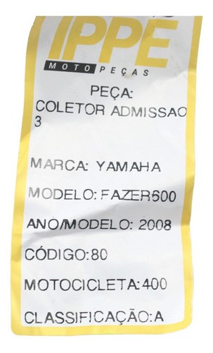 Coletor De Admissão 3 Yamaha Fazer (400)