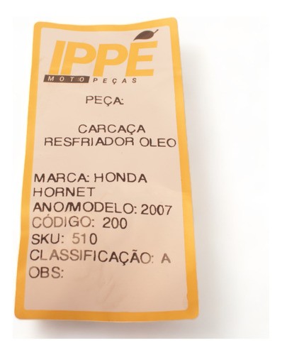 Carcaça Resfriador Óleo Honda Hornet 2007 Hornet 2007 Honda