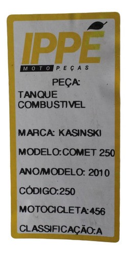 Tanque De Combustível Kasinski Comet 250 (456)