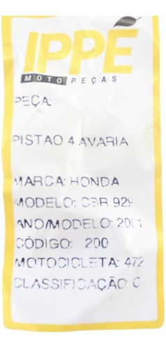 Pistão Avaria Honda Cbr 929 (472) 2001