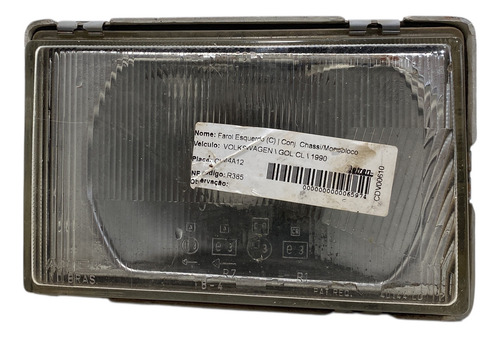 Farol Dianteiro Vw Gol Saveiro Parati Voyage 87/90 Direito