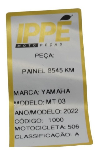 Painel 8545 Km  Yamaha Mt-03 (506) 2022