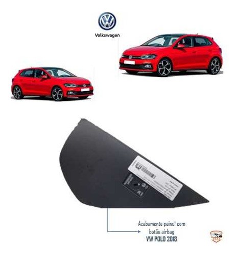 Acabamento Painel Com Botão Airbag Vw Polo 2018