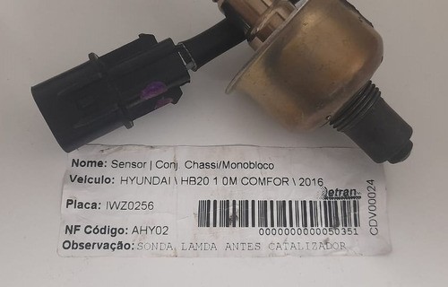 Sonda Lambda Hyundai Hb20 1.0 2016 - 3921004000