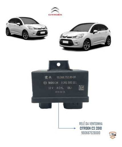 Relé Da Ventoinha Citroen C3 2018 980667528000