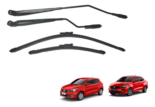Par Braço Limpador Haste Parabrisa Fiat Argo Cronos Original