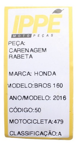 Carenagem Rabeta Honda Bros 160 (479)