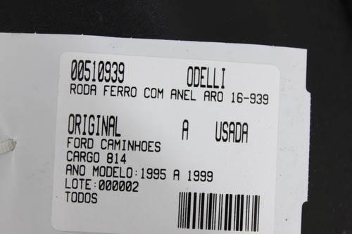 Roda Ferro Com Anel Aro 16 Cargo 814 95/99 Usado (939)