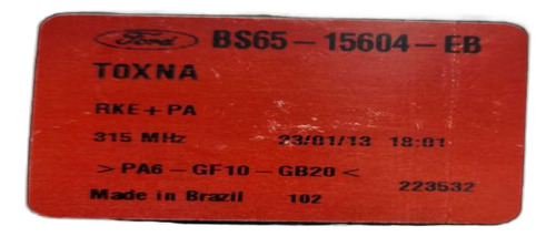  Modulo Conforto Ford Fiesta 1.6 2013