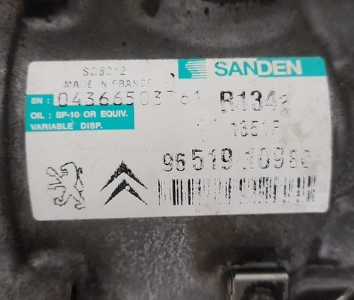 Compressor Ac Citroen C4 Pallas - 9651910980