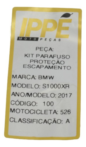 Kit Parafuso Proteção Escap/ Bmw S1000xr 2017 (526)