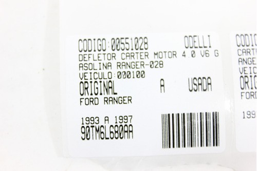 Defletor Carter Motor 4.0 V6 Gasolina Ranger 93/97 Us (028)